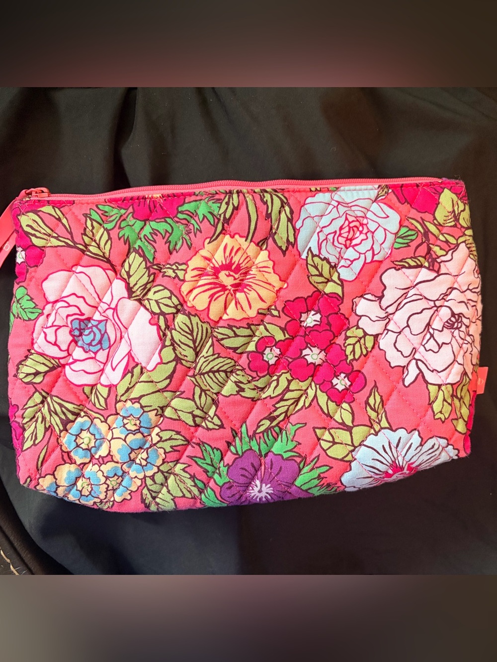 Vera Bradley Pink Quilted Floral Cosmetic Pouch